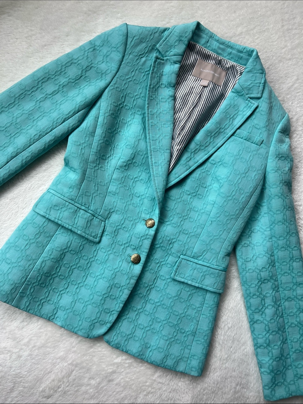 Banana Republic Turquoise Textured Blazer